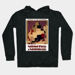 Pueblos of the American Southwest - National Parks & Monuments - Vintage Poster Design Hoodie